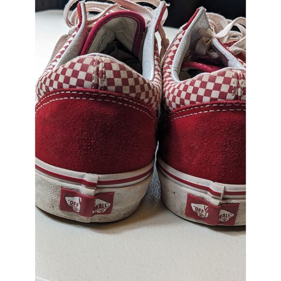 Vans Shoes Red White Checkerboard Sneakers Mens 10.5 Womens 12 Skate Low Top main image 6